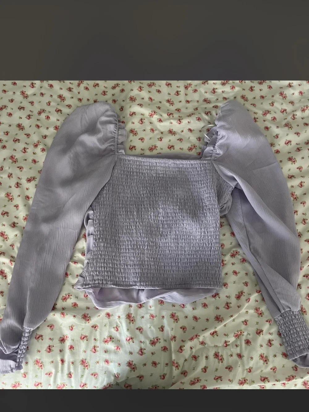 Astr Lavender Ruched Long-Sleeve Blouse